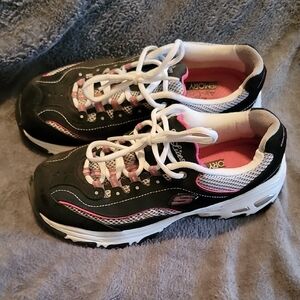 Skechers womens Black and Pink Sneakers